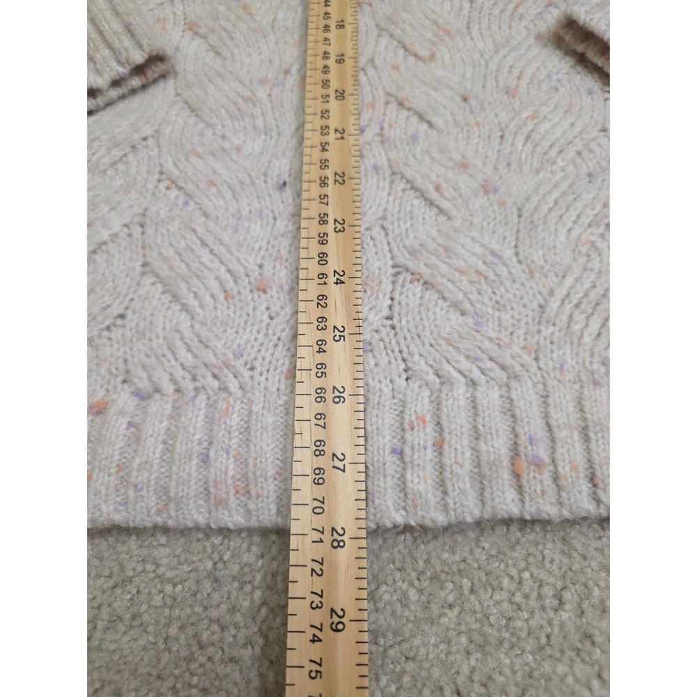 Joie Womens Large Cable Knit Confetti Mock Neck Sweater Cream Multi Color - Picture 3 of 9